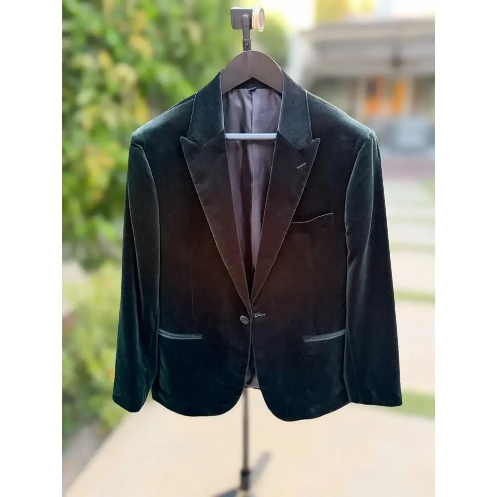 NWT J.Crew Thompson Velvet Blazer 44 Dark Forest Green Slim Fit $498